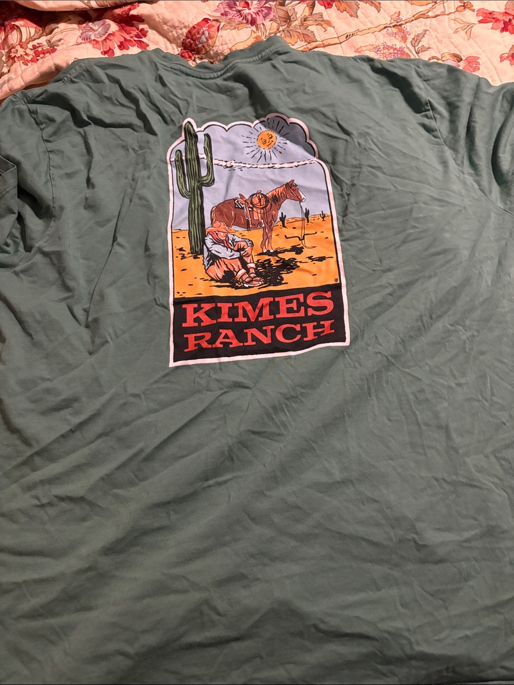 Kimes Ranch Sage Green Short Sleeve Tee with Desert Graphic